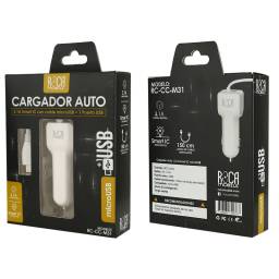 Cargador Inteligente Auto ROCA 3.1A   1 USB  microUSB
