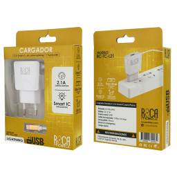 Cargador Inteligente ROCA 2.1A   1 USB  Lightning
