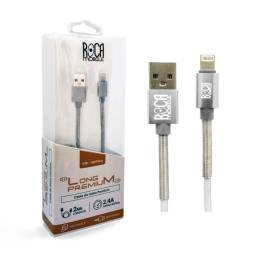 Cable de Datos ROCA   TWIST  USB A a Lightning  200cm  2A  Blanco