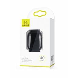 US-ZB073   Pulsera Apple Watch 4 40mm  Nylon Loop  Negro