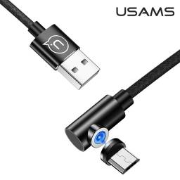 SJ446   Cable de Datos USB A a microUSB  U54  1M  Negro  Magnético/Angular  USAMS