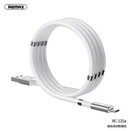 RC-125A   Cables de Datos Tipo C  100cm  Blanco  EnrollableMagnético  2.1A480MBs  Remax