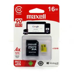 Tarjeta microSD Maxell 16GB SDHC Clase10 c adaptador SD
