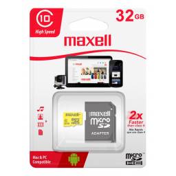 Tarjeta microSD Maxell 32GB SDHC Clase10 c adaptador SD
