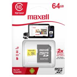 Tarjeta microSD Maxell 64GB SDHC Clase10 c adaptador SD