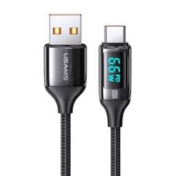 Cable de Datos   Tipo C 6A  1.2M  Negro  U78  Con LCD  Carga Rpida  SJ544  USAMS