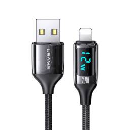 SJ543   Cable de Datos  USB A a Lightning  1.2M  Negro  U78  Con LCD  USAMS