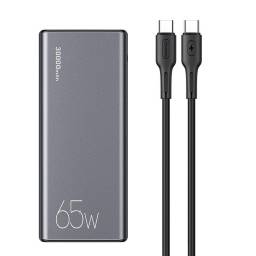 PB59   Power Bank 30.000mAh  65W 2xQC3.0+PD  Cable tipo C a Tipo C PD Negro  USAMS