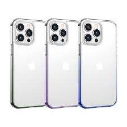 BH813   Case  Apple iPhone 14 Max  TPU Anti Amarilleo  Binz Series  Transparente  Degradado Negro  USAMS