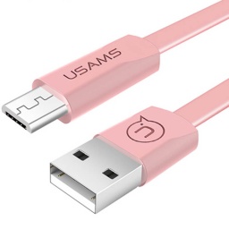 SJ201    Cable de Datos U2  USB A a Micro USB  1.2m  Rosado  Flat  USAMS