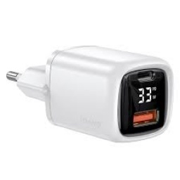 CC152   T46  Cargador Pared  33W PD+QC  Carga Rpida  Display digital  Blanco  USAMS