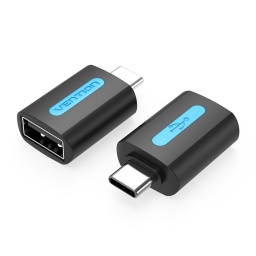CDTB0 Adaptador USB-C macho a USB 2.0 hembra OTG   PVC  Negro  Vention