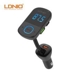 C705Q Cargador Auto 43W PD+AUTO-ID+QC4.0   Bluetooth  FM  Pantalla LED  Tipo C  Negro  LDNIO