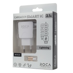 Cargador Inteligente ROCA 2.1A   1 USB  Lightning