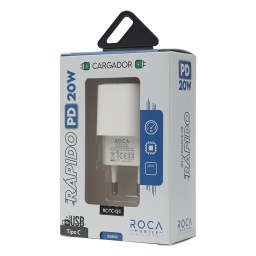Cargador ROCA 20W   USB C / PD  Sin Cable