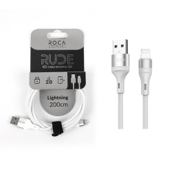 Cable de Datos ROCA   RUDE  USB a Lightning  200cm  3A  Blanco  721379