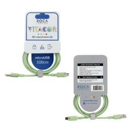Cable de Datos ROCA   VITACOR  USB a Micro USB  TPE2.1A100cm  Verde