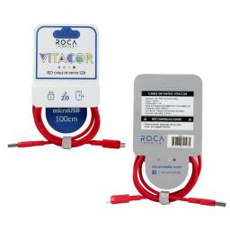 Cable de Datos ROCA   VITACOR  USB a Micro USB  TPE2.1A100cm  Rojo
