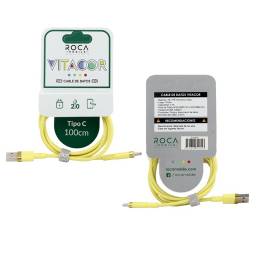 Cable de Datos ROCA   VITACOR  USB a Tipo C  TPE2.1A100cm  Amarillo