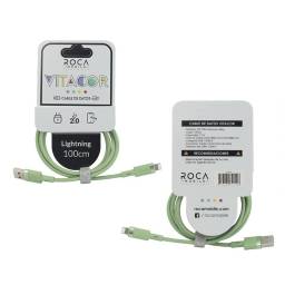 Cable de Datos ROCA   VITACOR  USB a Lightning  TPE2.1A100cm  Verde
