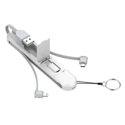 LC130   Cable de Datos  3 en 1  Micro USB / Tipo C / Lightning  45cm  3.8A  LDNIO