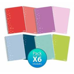 Pack x6 Cuadernolas Teora 80 Hojas   Tapa Dura  22 5 x 29,5 cm  Colores Surtidos