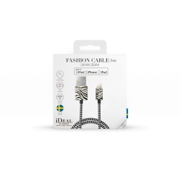 Cable de Datos Lightning   Zafari Zebra  1M  Ideal of Sweden