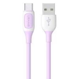 SJ596   Cable de Datos  Tipo C  1M  Violeta  3A  Jelly Serie  USAMS