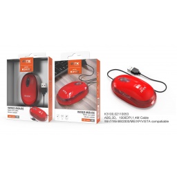 K3100 - Mouse óptico USB   Rojo  MTK