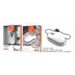K3100 - Mouse óptico USB   Blanco  MTK
