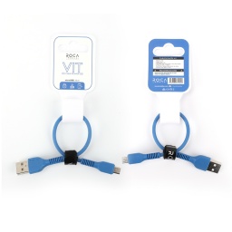 Cable de Datos ROCA   VIT  USB a microUSB  20cm  2.4A  Azul