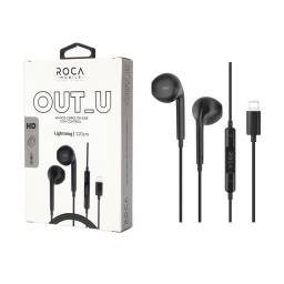 Manos Libres Stereo ROCA Out_U   Lightning  Negro (tipo iPhone)  Universal