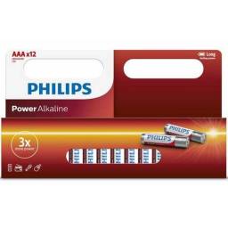 Pila Alkalina Philips AAA (12 unidades)