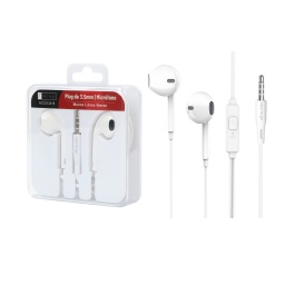 Manos Libres Stereo ROCA TO GO   3 5mm  Blanco (tipo iPhone)  Universal