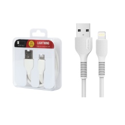 Cable de Datos ROCA TO GO   USB A a Lightning  100cm  2.4A  Blanco