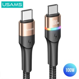 SJ537   Cable de Datos  USB C a Tipo C  100W  PD  1.2M  Dorado  U76  USAMS