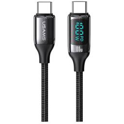 SJ559   Cable de Datos  Tipo C a Tipo C  PD 100W  3M  Negro  U78  Con LCD  Carga Rpida  USAMS