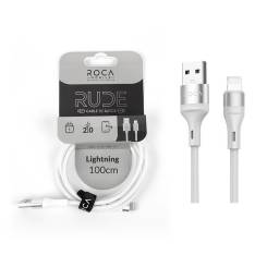 Cable de Datos ROCA   RUDE  USB a Lightning  100cm  3A  Blanco  721171
