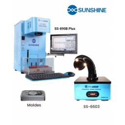 Pack Mquina Lser 890B Plus Sunshine + Molde iPhone 8-14 TBK + Purificador 6603 Sunshine