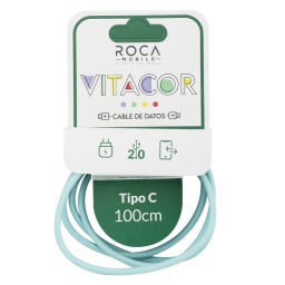 Cable de Datos ROCA   VITACOR  USB a Tipo C  TPE/2.1A/100cm  Celeste