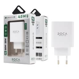 Cargador Rápido ROCA 25W+20W   2 USB C/ PD  Sin Cable (RC-TCi15)