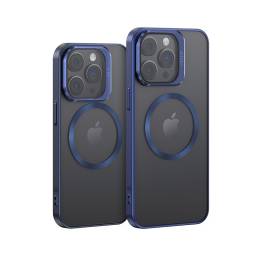 BH855   Case  Apple iPhone 15 Pro 6.1"  TPU Magnético  Transparente/Azul  Geying Series  USAMS