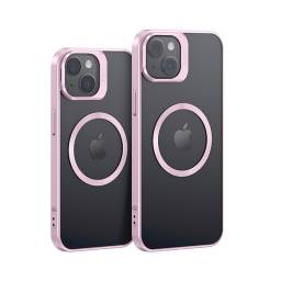 BH856   Case  Apple iPhone 15 Plus 6.7  TPU Magntico  TransparenteRosado  Geying Series  USAMS