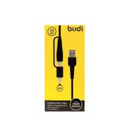 Cable de Datos 2 en 1 USB A a Tipo C- Lightning TPE   5V 2.4A  Budi