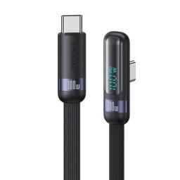 SJ653   Cable de Datos  USB C a Tipo C  Angulo recto  PD 100W  CDisplay  1.2M  Negro  USAMS
