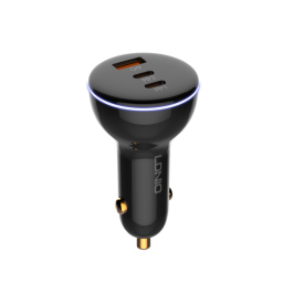 C102 Cargador Auto 160W   Tipo C a Tipo C  PD30W+PD30W+QC100W  Negro  LDNIO