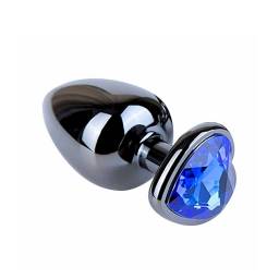 Plug Anal Mediano Met�lico Joya Coraz�n   Azul  Adultos