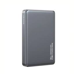 Power Bank Magntico 10.000mAh   Carga Inalmbrica  20W  Aluminio  Gris  CD242 USAMS
