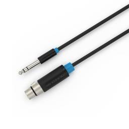 Cable de Audio 6.35mm TRS a XLR   MachoHembra 1.5M  Negro  BBEBG  Vention