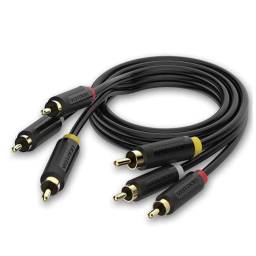 Cable 3RCA a 3 RCA MachoMacho  1.5M  Negro   BCABG  Vention
